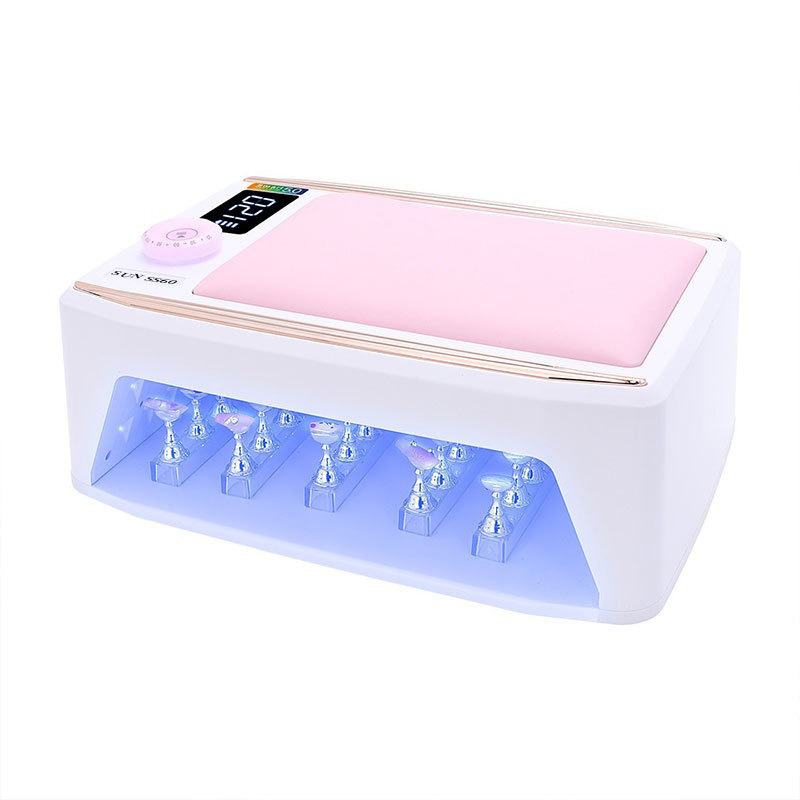 300W de alta potencia de la lámpara de manicuras de 6 velocidades de tiempo de manicuras de la lámpara de horneado desmontable almohada de mano para usar luz de terapia de uñas transfronteriza