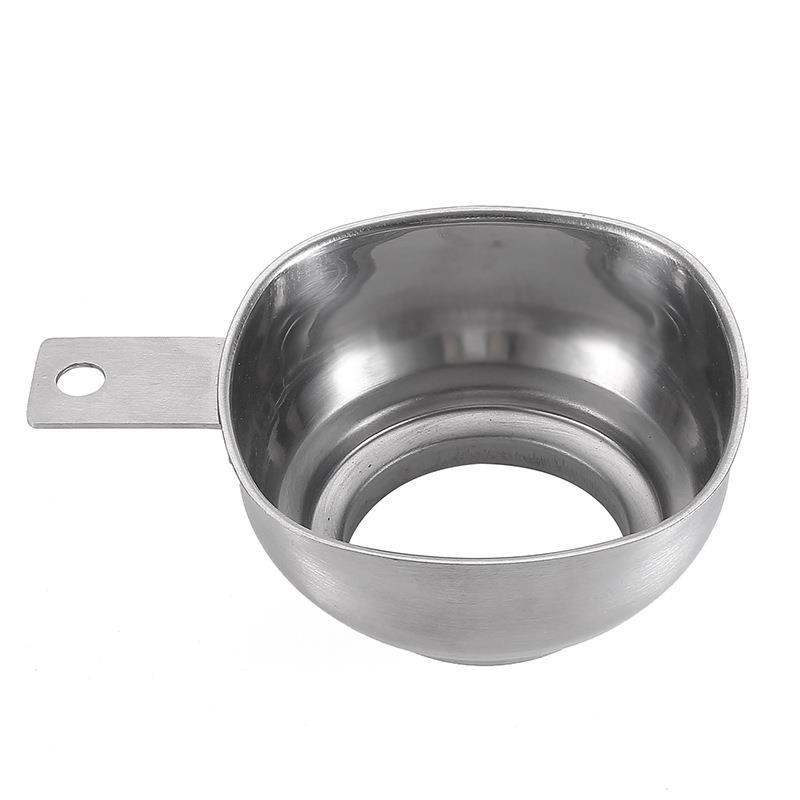 Acero inoxidable cuadrado boca ancha embudo boca grande diámetro fuga de aceite herramienta de cocina con mango mermelada salchicha embudo
