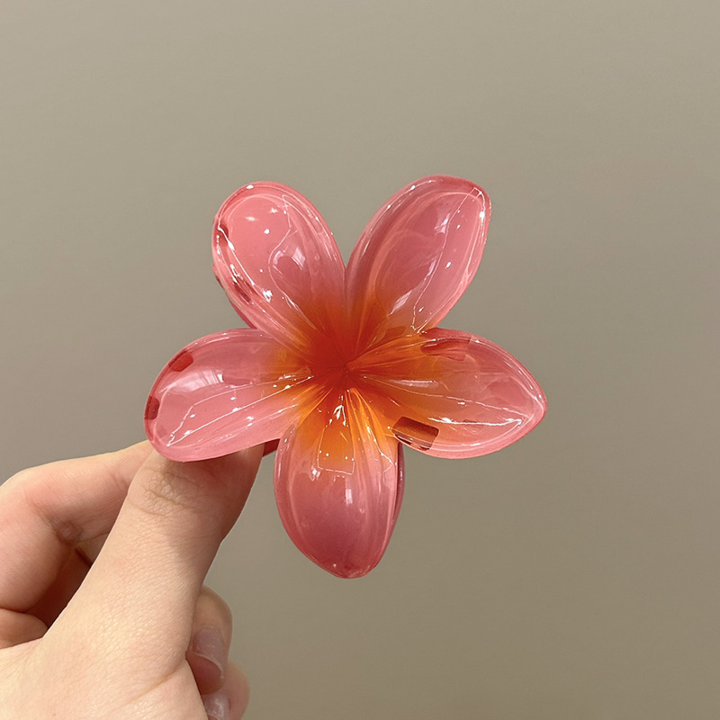 早春配饰玫瑰花白色花朵发夹大号鸭嘴夹女2025年新款高级感发饰品|undefined