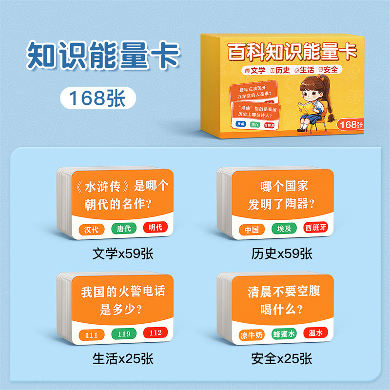 Enciclopedia conocimiento tarjeta de energía de los estudiantes de educación primaria de sentido común interesantes elegir y responder idiomas tarjetas de solitaire para niños tarjetas de juguetes de puzzle