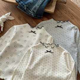 女童长袖t恤春秋季新款纯棉儿童洋气公主套头上衣宝宝秋季打底衫