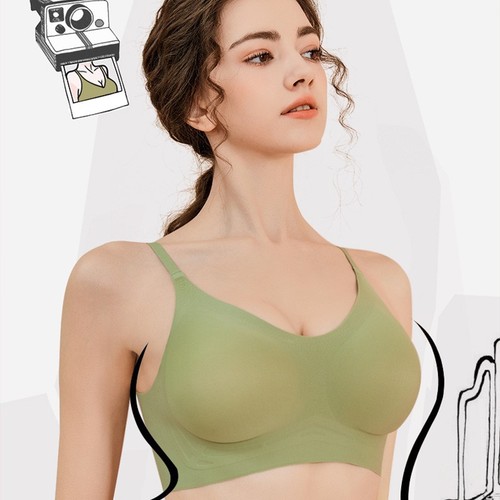 Cartoon figure externally expanded buttoned jelly soft support underwear for women with small breasts that are pushed together to make them look bigger, seamless and rimless bra
