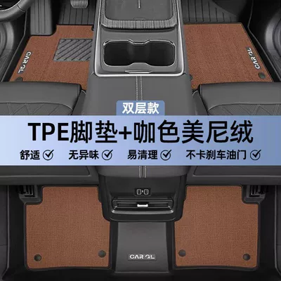 Qiyuan Q05 Floor Mats Surrounding Tpe: Universal Foot Pad - double-layer-coffee-color-tpe-single-layer-foot-pad-upper-meni-velvet-blanket-surface-side-heightening-25-models-of-changan-qiyuan-q05exclusive