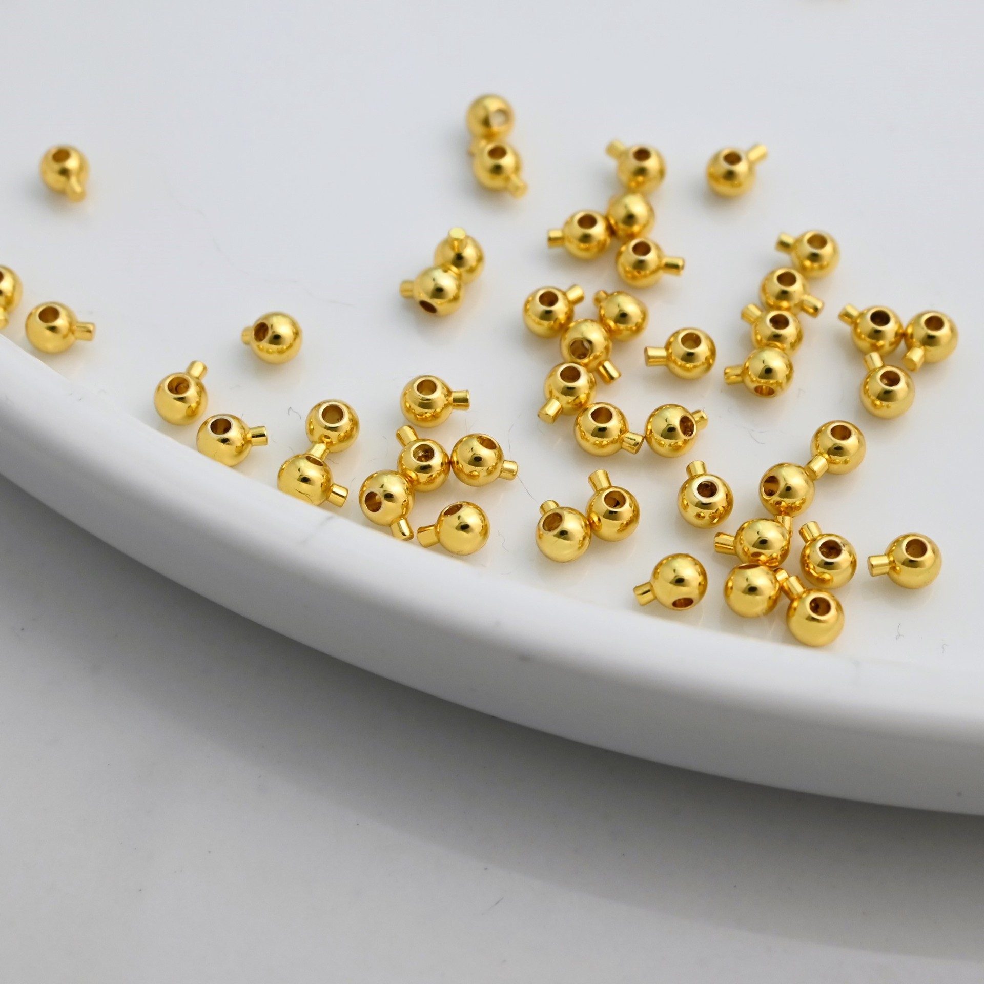 18K Gold-Plated Copper High Color Retention Pressure Cooker End Cap Handmade Beading DIY Accessories Positioning Beads Wholesale