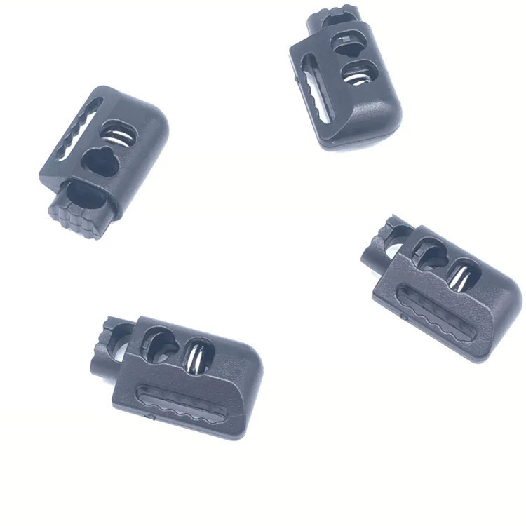 Производители поставляют Доступные различные размеры пластиковой пряжки с двойным отверстием, пластиковой пряжки регулировки веревки