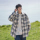 Hong Kong Tsai Artistic Men's Juvenile Sense Plaid Shirt Men's Long-sleeved 2025 New Spring and Autumn Men's Inner Shirt Jacket
