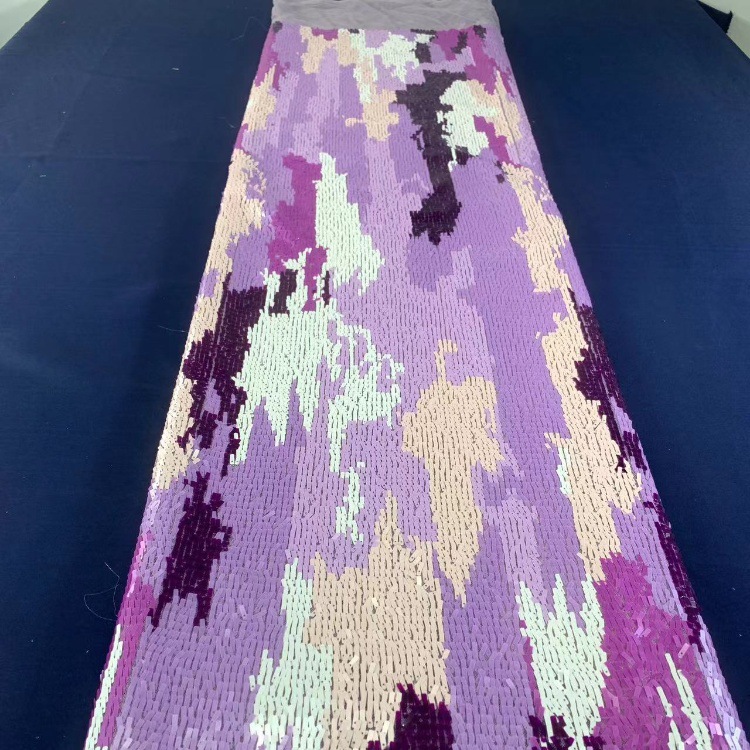 Fabricantes de telas de camuflaje geométricas industria pesada telas de sequilla vestido diario de moda espectáculo de ropa de banquete telas image 5