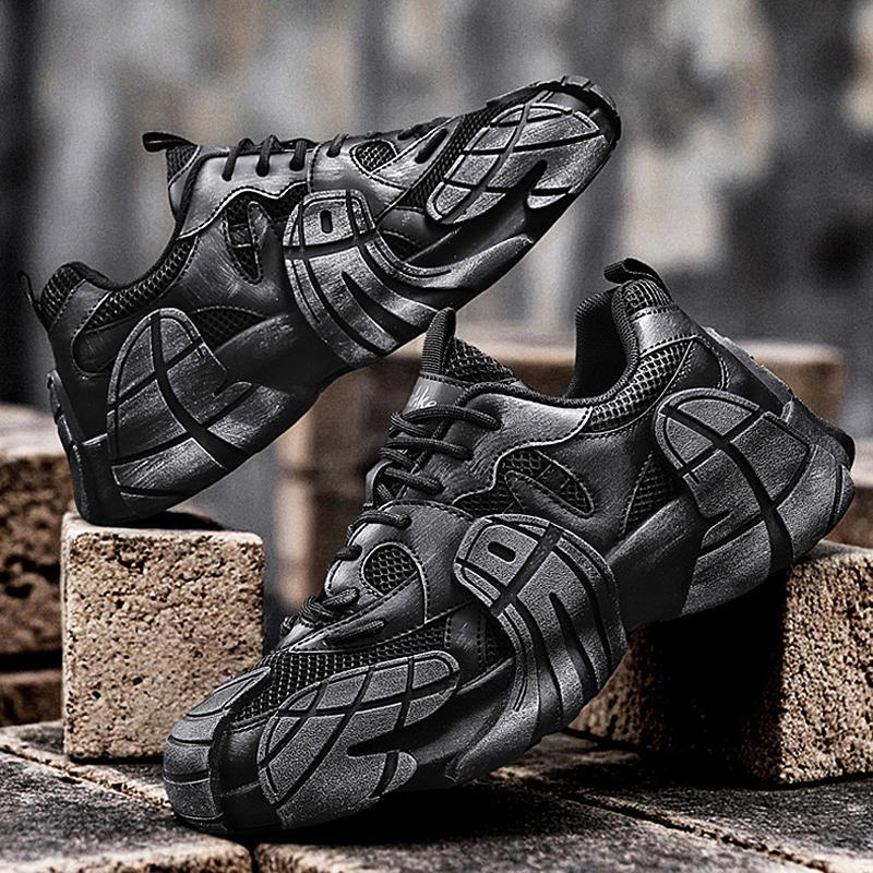 Estación europea zapatos de hombre de cuatro estaciones, zapatos deportivos casuales transpirables de tejido volador de verano, zapatos de suela gruesa para estudiantes de todo fósforo