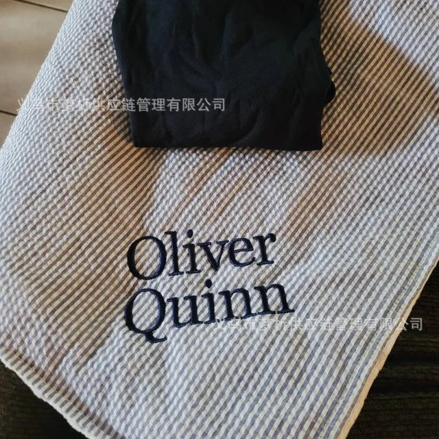 etsy personalized fashion embroidered logo seersucker beach towel large size striped bath towel