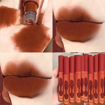 Cappuvini/ Viney Labial glaze Tea color student velvet Matte Lipstick