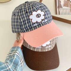 新しい韓国版の小さな花柄の野球帽、女性用春と夏の韓国版の小さなひさし付きキャップ、屋外用日よけ帽子