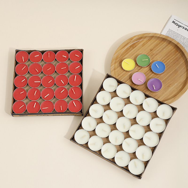 Vela de aromaterapia retro de venta caliente, té hervido, té redondo, cera de té, hotel, propuesta, confesión, imagen, vela al por mayor