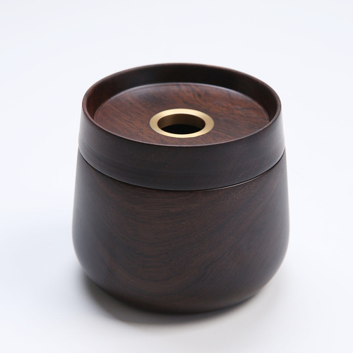 Jianshui black sandalwood solid wood inlaid with copper tea ceremony accessories can hold waste water tea residue ashtray tea tray tea set spare parts