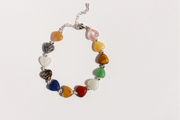 Holiday, Daily Occasion natural stone, Brass Material Heart Shape Pattern Casual Simple Style Heart Shape Natural Stone Brass Wholesale Bracelets Necklace