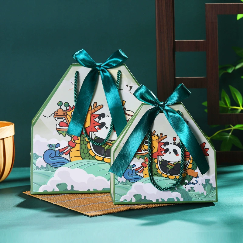 Фестиваль лодок-драконов Панда Гонки на лодках-драконах Zongzi Соленое утиное яйцо Упаковочная сумка Фестиваль лодок-драконов Подарочная сумка Готовая сумка Бумажный пакет