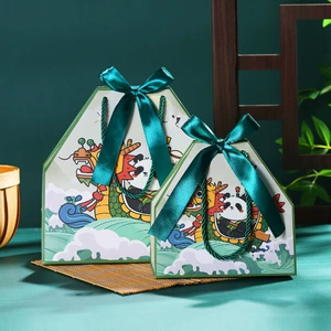 Фестиваль фестиваля Dragon Panda Dragon Boat Racing Zongzi соленая утиная утиная упаковка сумки для фестиваля Dragon Boat Festival Spot Spot Paper Bag Sack