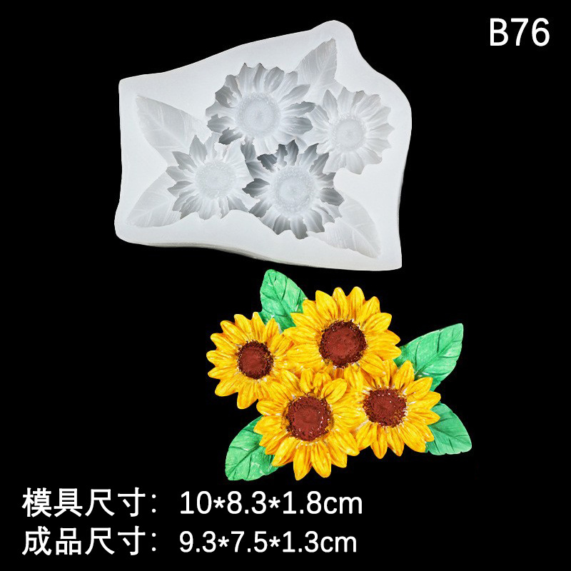 Girasol girasol forma de silicona molde fondant cake Daisy chocolate para hornear decoración suministros