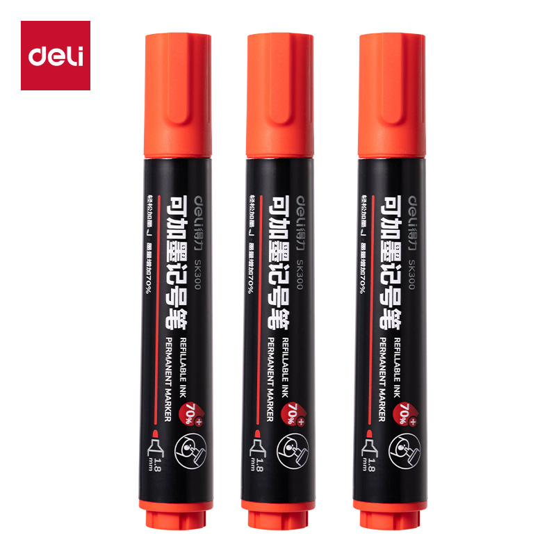 DeLi SK300 gran capacidad de tinta marcador lápiz negro azul rojo lápiz de cabeza grande lápiz expreso lápiz de cabeza