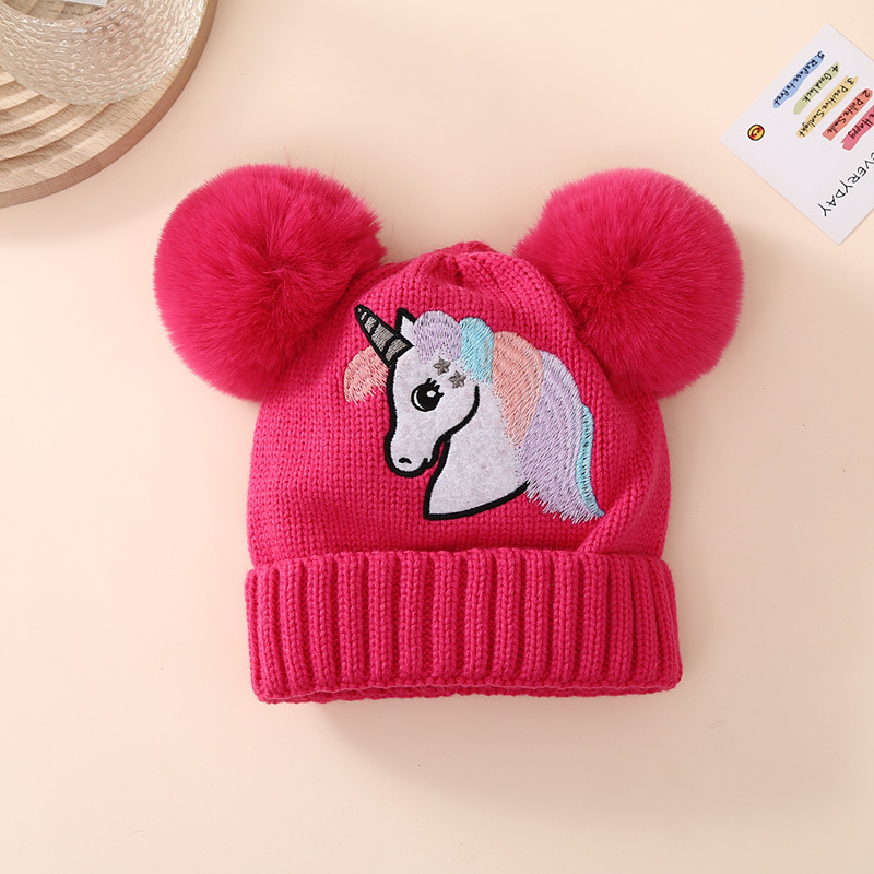 1 Piece Quantity Daily, Street Occasion Women's Girl'S Basic Embroidery Unicorn Embroidery Wool Cap