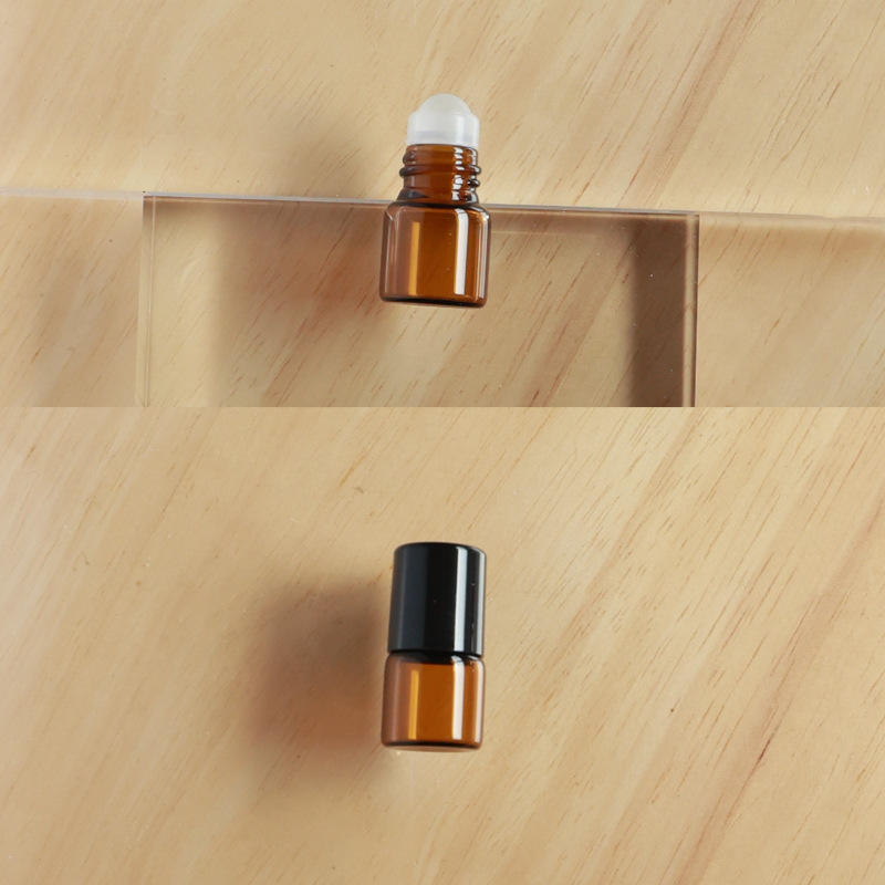Botella roll-on para aceites esenciales cosméticos, botella marrón para aceites esenciales, botella transparente para reactivos, botella roll-on de vidrio, botella de perfume ámbar.