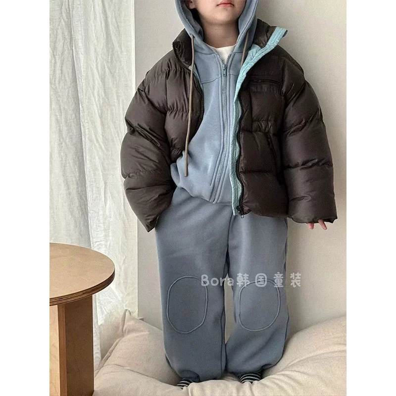 Children's winter light and thin keep warm velvet down jacket for boys, duck down