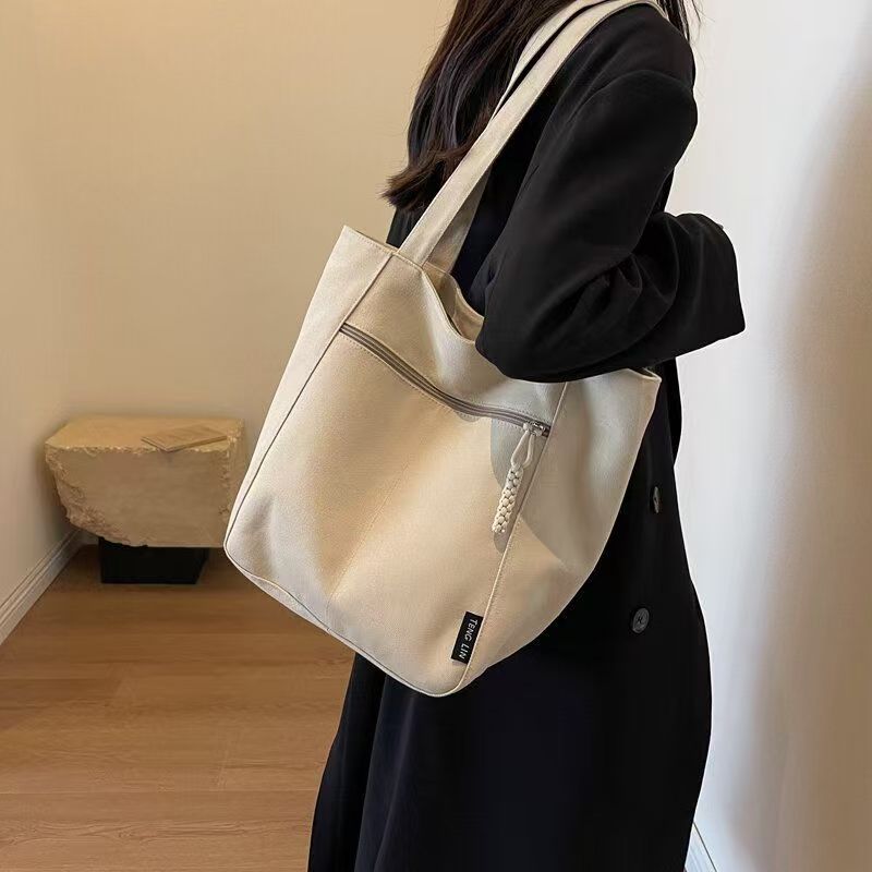 Japanese-style New Waterproof Nylon Casual Cross-border Spring Summer Single Shoulder Canvas Bag Women's Designer Large Capacity Commute Tote Bag
