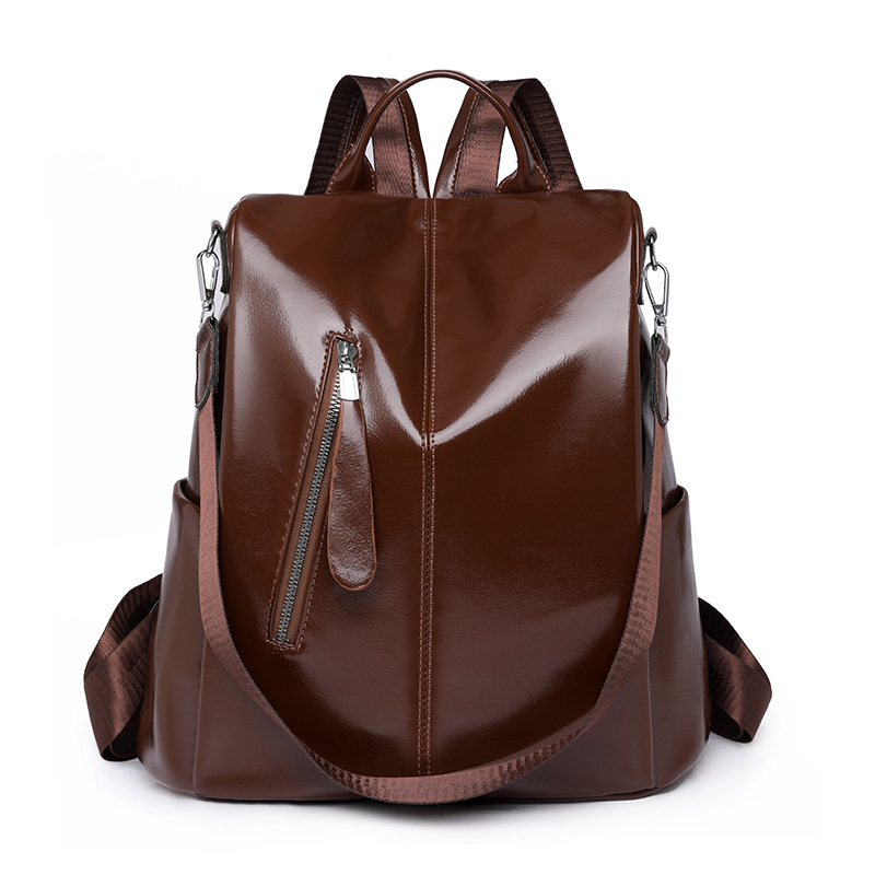 Comercio exterior al por mayor 2023 nuevas señoras mochila antirrobo simple retro cuero suave mochila de viaje mochila escolar de doble uso marea