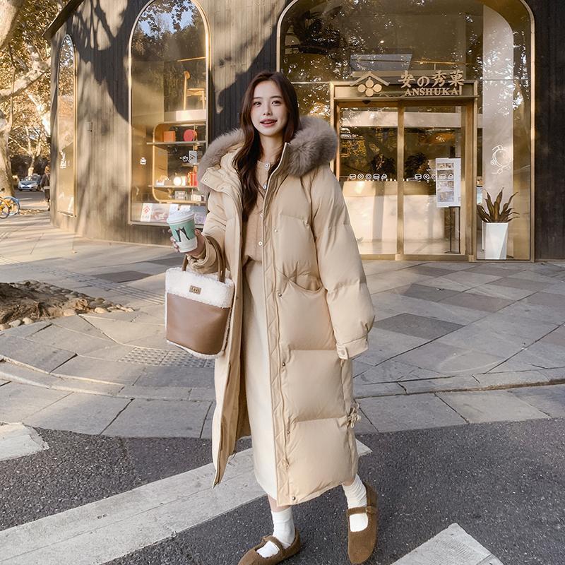 冬季棉衣2025年新款羽绒棉服女中长款过膝加厚大毛领防寒棉袄外套|undefined