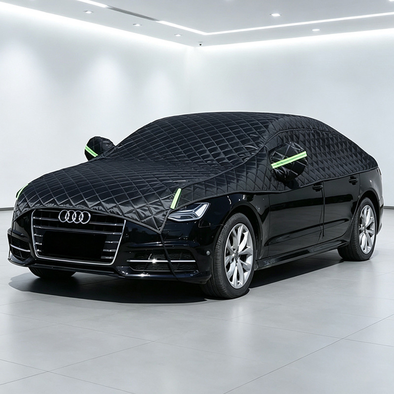 Car cover, half-cover, sun protection, heat insulation, sunshade, all-season, thickened, impact-resistant, hail-resistant, quilted car cover