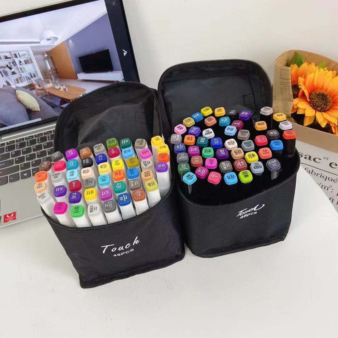 Juego de marcadores de dos cabezas, juego de pintura para estudiantes, bolígrafo de acuarela para niños aceitosos con alcohol, 48 colores, 80 colores, 262 colores