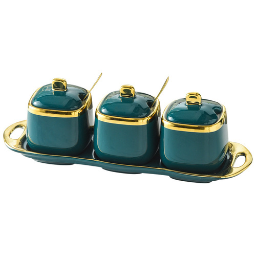 Japanese-style household ceramic seasoning bottles, jars, condiment boxes, oil bottles, vinegar pots, soy sauce pots, storage, seasoning jars, multi-set bundle