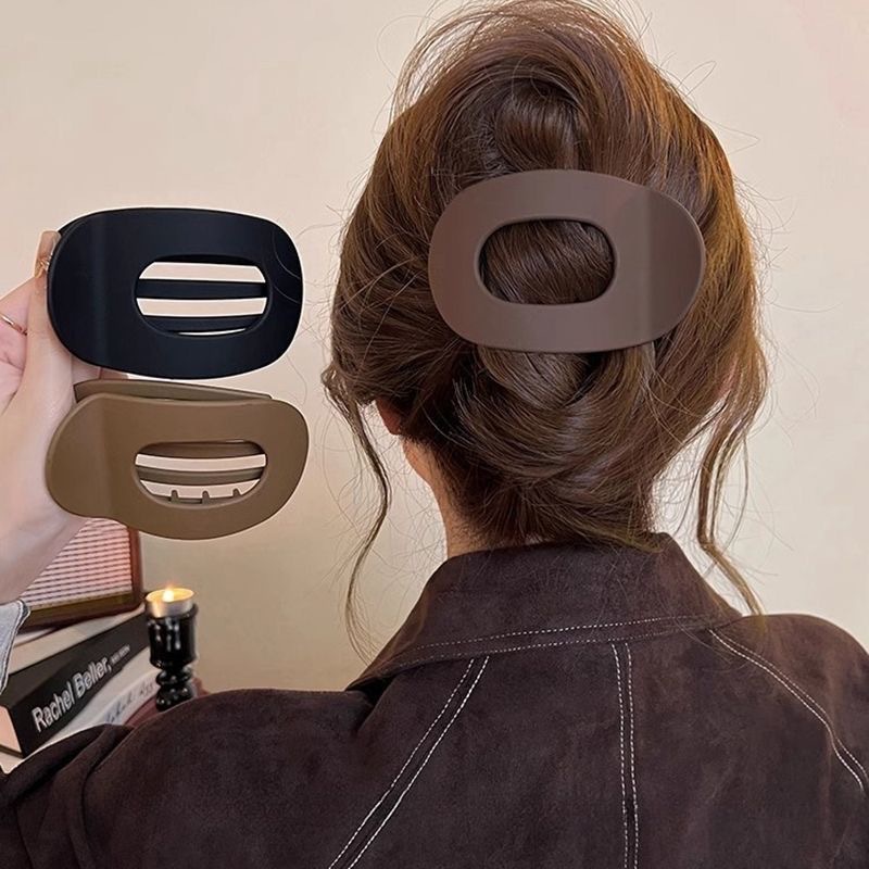The new cross -border flat round hair clip duckbill grip strong…
