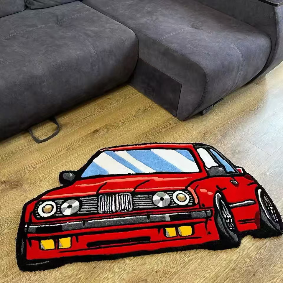 Colorful Car Trendy Carpet Bedside Cloakroom Room Living Room Graffiti E-Sports Room Carpet Machine Washable Wholesale