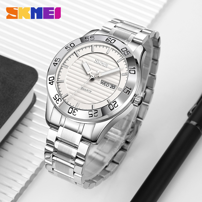Moment beauty fashion hot sale solid steel belt men's watch cross-border large scale double calendar business quartz watch male_voghion.com
