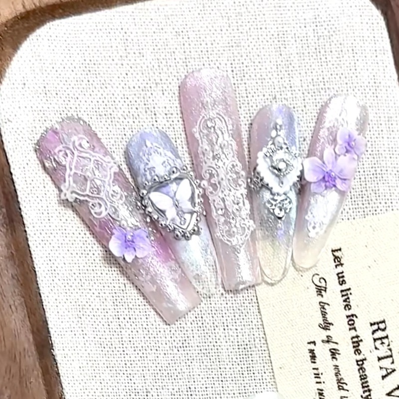 美甲模具蝴蝶兰立体雕花法式装饰diy浮雕高透蝴蝶结硅胶指甲|undefined