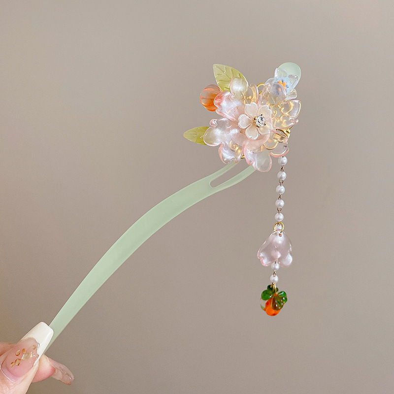 Clip de pelo de vela de jade blanco nuevo estilo antiguo chino de alta sensación de estilo de cabello de estilo chino de estilo