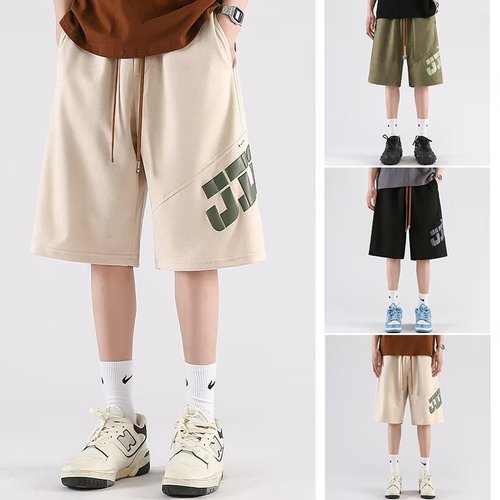 Japanese street-style khaki casual shorts for men, summer thin model, trendy brand, sporty American-style loose basketball five-pocket pants