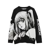 Свитер Death Note, мужской и женский осенне-зимний свободный свитер с круглым вырезом, темный пуловер для пары, женский двумерный свитер