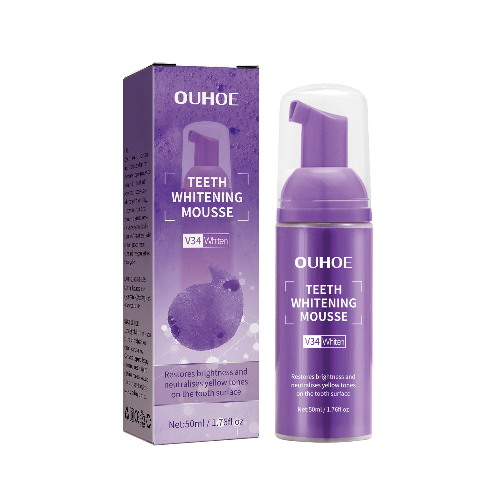 OUHOE Mus Toothpaste Oral Cleaning and Care Remove Dirt, Yellow Refreshing Breath, Whitening Teeth 2024_voghion.com