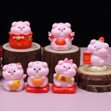 潮玩猪事顺利盲盒卡通粉色猪手办可爱创意办公室桌面摆件生日礼物