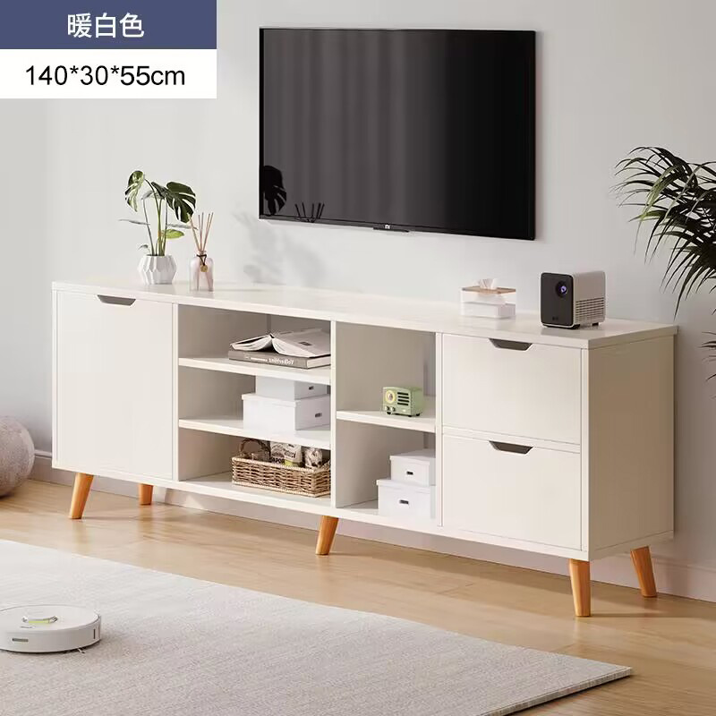 北欧テレビキャビネット現代シンプルな寝室リビングルーム家庭用小戸型実木脚茶卓テレビキャビネットの組み合わせ