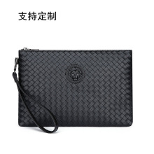 新款男士手包跨境编织手拿包男款钱包大容量商务手抓包休闲信封包