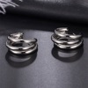 Retro metal brand big earrings, European style