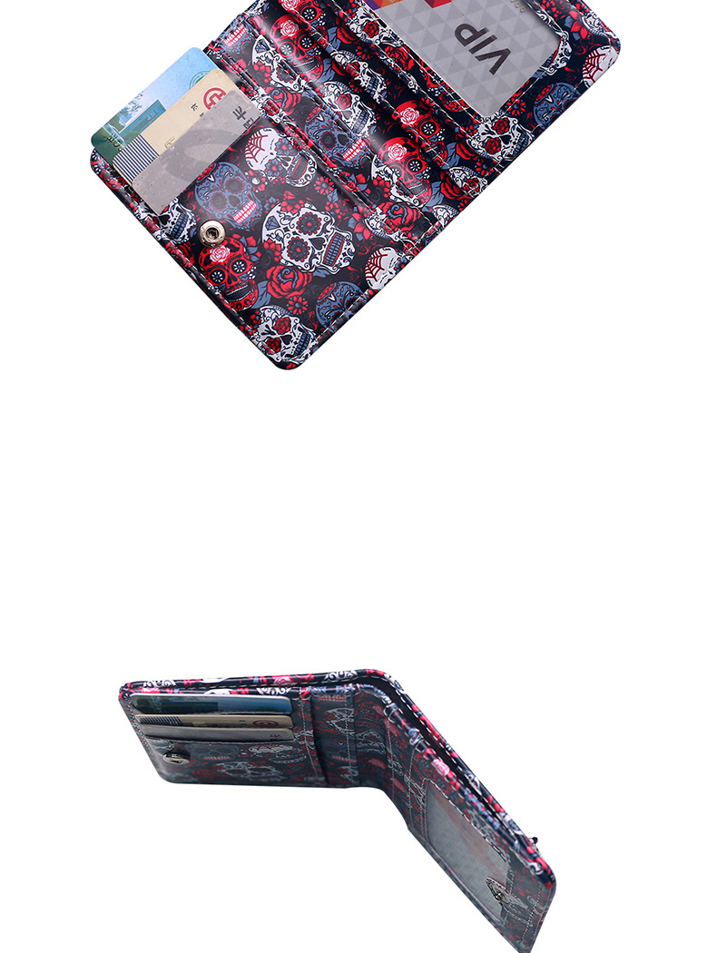 37g Weight Nylon Lining Material Open Closure Type Small Wallets Bags Type 1 Piece Quantity Holiday, Party Occasion PVC Material Halloween Festival Skull Pattern All Seasons Season Unisex Gender Printing Design Retro, Cool Style Style Square Shape Unisex Skull PVC Open Small Wallets 4