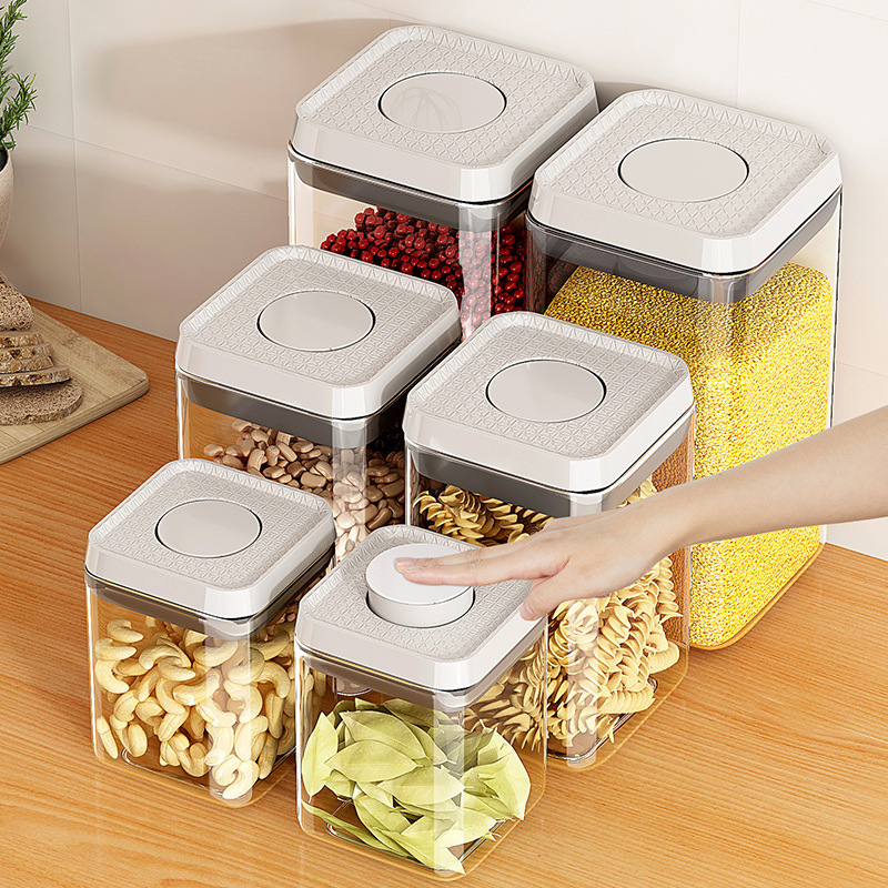 Press Sealed Jar Grain Storage Box Flour Plastic Jar Food Grade Snacks Storage Jar with Lid Press Sealed Jar Grain Storage Box Flour Plastic Jar Food Grade Snacks Storage Jar with Lid