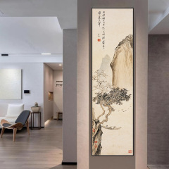 新中国風山水画装飾画玄関縦型長方形中国画リビングルーム通路掛け絵書斎茶室古風壁画