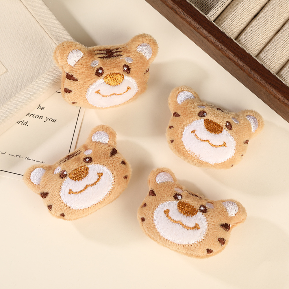 创意可爱小老虎充棉玩偶头diy饰品配件儿童卡通胸针服饰毛绒公仔