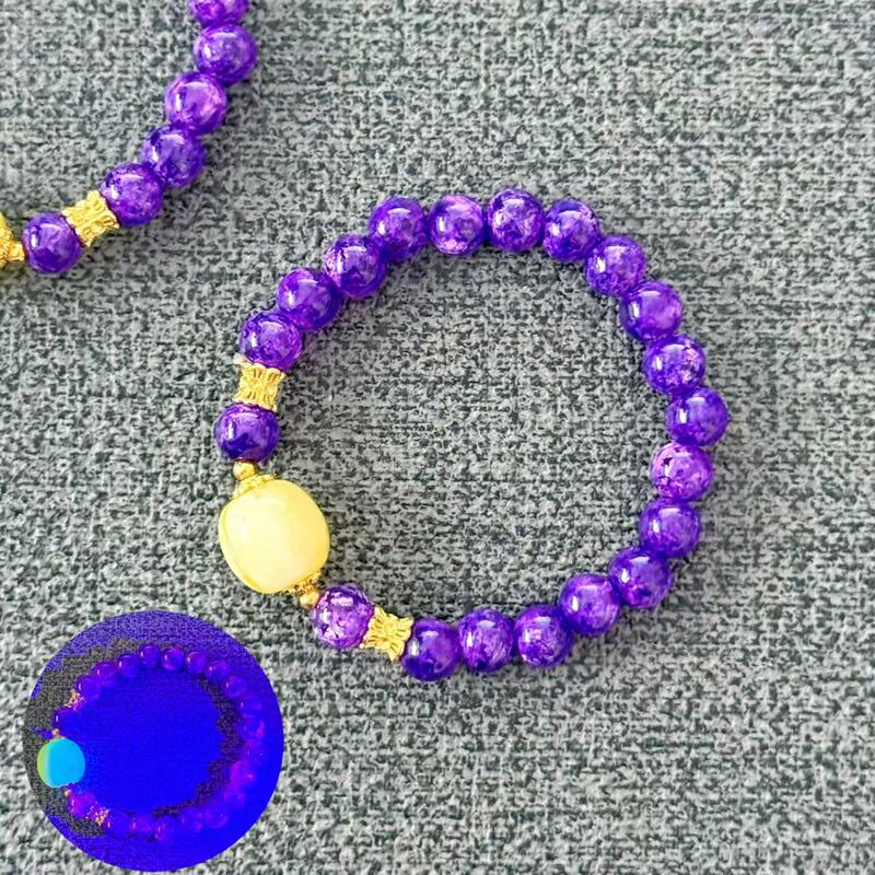 Flame Purple Bracelet, Nine Purple Fire Beads, Beaded Amber, Popular on Live Streaming, High-End Feel, Factory Direct Sale, Original Design Flame Purple Bracelet, Nine Purple Fire Beads, Beaded Amber, Popular on Live Streaming, High-End Feel, Factory Direct Sale, Original Design