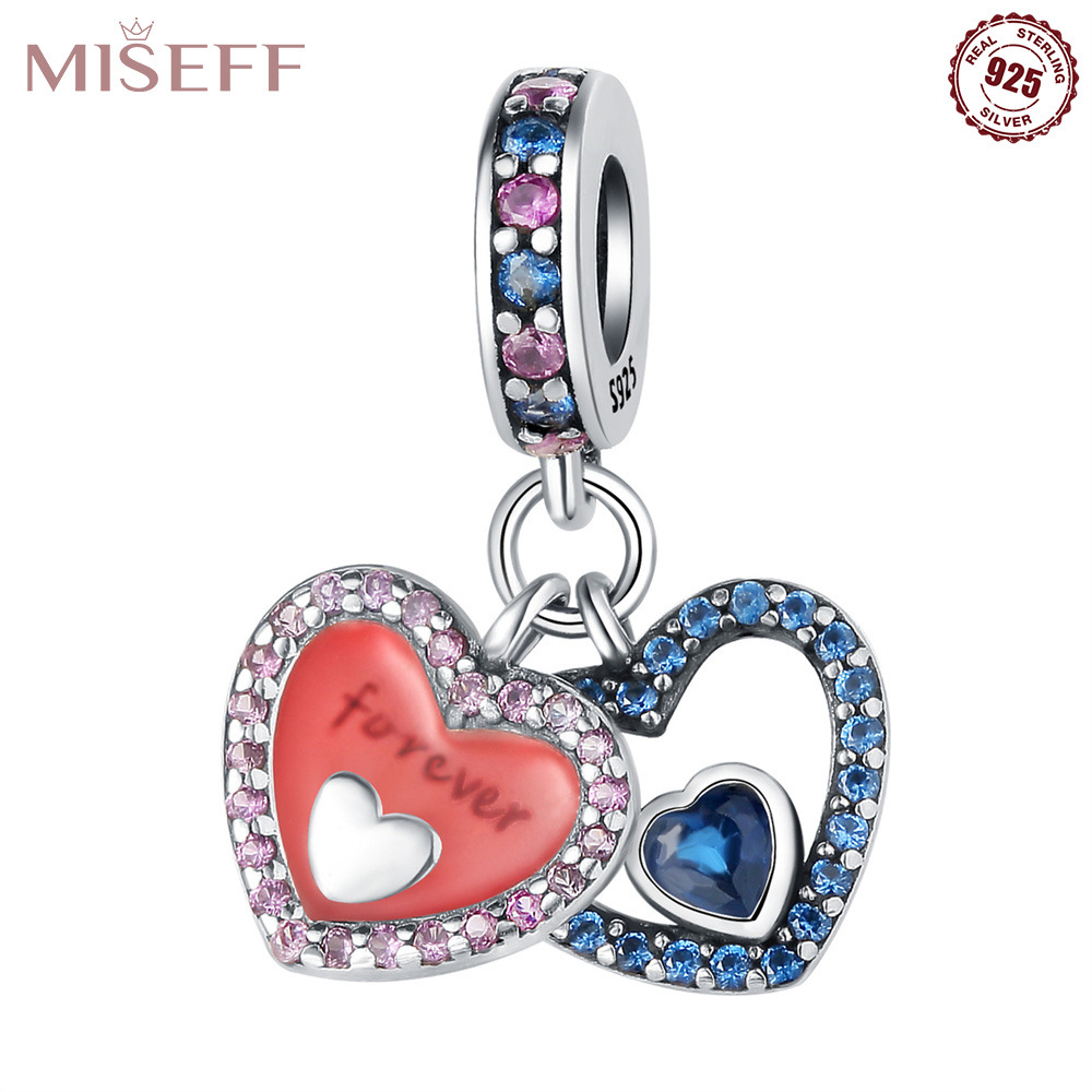 跨境直供S925纯银永恒的爱爱心吊坠DIY项链手链饰品配件挂件女