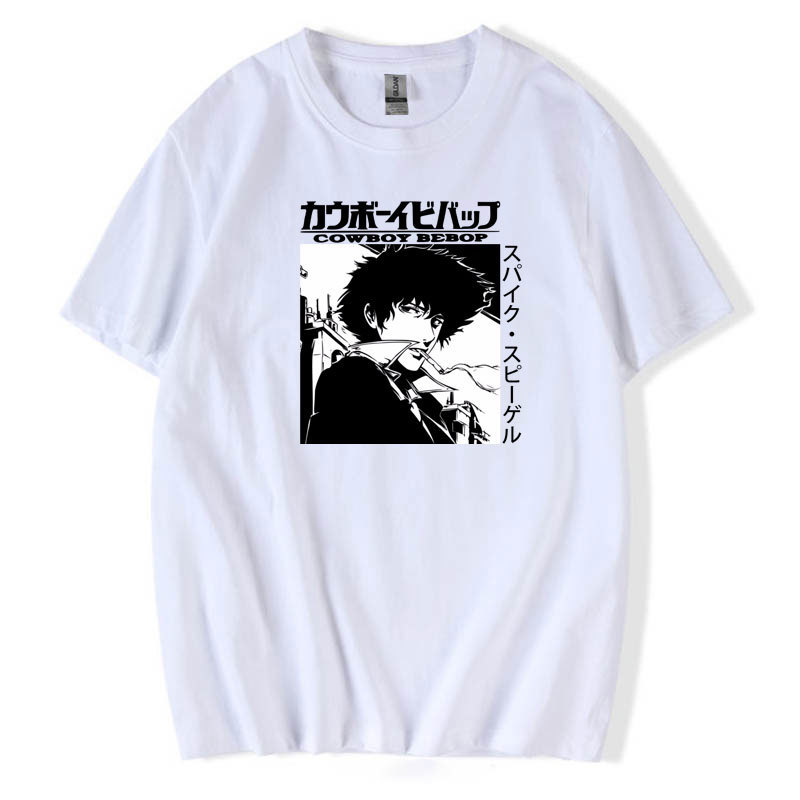Cross Border AliExpress Japanese Anime Star Cowboy Short Sleeve Bounty Hunter Cowboy Bebop Clothes Trendy Women
